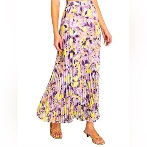 Club Monaco Purple and Yellow Floral Maxi Skirt